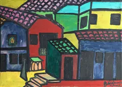 Casarios by Waldomiro de Deus, 1966, óleo sobre tela, offered Mar 2024