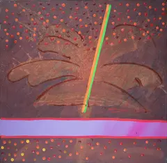 Traço Verde e Laranja by Gilberto Salvador, 1985, acrílica sobre tela, offered Mar 2024
