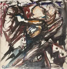 Composição by Flavio Shiro, 1962, óleo sobre tela, offered Mar 2024