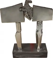 Sem Título by Nicolas Vlavianos, 1976, escultura em aço inox soldado, offered Mar 2024