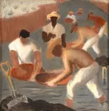 Garimpeiros by Candido Portinari, 1938, pintura a guache e grafite sobre papel, offered Mar 2024
