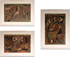 Di Cavalcanti, Tríptico - Sem Título, 1959, acrílica sobre placa