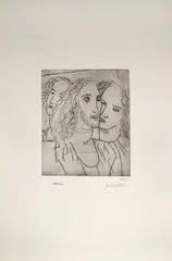 Candido Portinari, O Beijo de Judas, gravura em metal