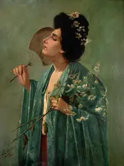 Gueixa by João Augusto Ribeiro, 1901, óleo sobre tela, offered Mar 2024