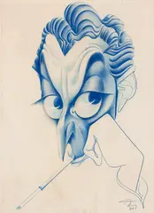 Figura Masculina by Lanfranco Aldo Ricardo Vaselli Cortelline Rossi, 1985, lápis de cor sobre papel, offered Jan 2024