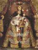 Nossa Senhora com Menino Jesus by Victor Hugo Bravo Romero, óleo sobre tela, offered Jan 2024