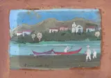 Fulvio Pennacchi, Aldeia com Pescadores, 1978, óleo sobre duratex