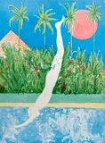 Diving In Paradise by Willie Jasper, 1982, litogravura sobre papel, offered Jan 2024