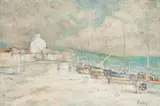 Aldeia de Pescadores by Baños, óleo sobre tela, offered Jan 2024