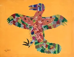 Pássaro by Luis Mendes, 1971, óleo sobre tela, offered Jan 2024