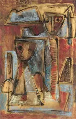 Rosario Moreno, O Casal, 1958, pastel sobre papel