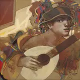 Angel Cestac, Afinando El Instrumento, 2002, óleo sobre tela
