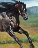Cavalo by Maria Gilka, 1988, óleo sobre tela, offered Jan 2024