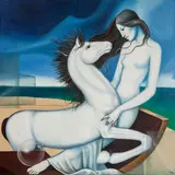 Moça e Cavalo 4 by Sergei De Castro, 1976, óleo sobre tela, offered Jan 2024