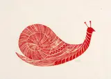 Telu, Caramujo, xilogravura sobre papel