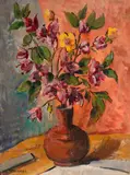 Vicente Mecozzi, Vaso de Flores, óleo sobre placa