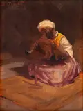 Dario Mecatti, O Encantador de Serpentes, óleo sobre tela