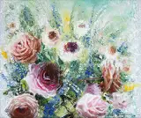 Roberto Camasmie, Abstract Flowers, 2023, acrílica, relevo sobre chapa poliestireno