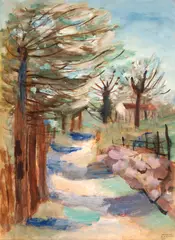 Paisagem by Mario Zanini, óleo sobre cartão, offered Nov 2023