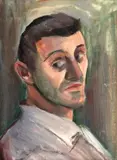 Autoretrato by Joaquim Figueira, óleo sobre tela, offered Nov 2023