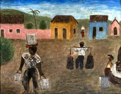Nordeste Pernambucano by Lúcia Suané, têmpera sobre madeira, offered Nov 2023
