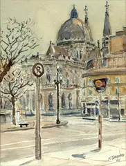 Catedral da Sé by Yoshiya Takaoka, 1961, aquarela sobre papel, offered Nov 2023