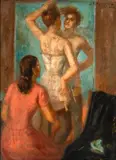 Mulheres by Joaquim da Rocha Ferreira, 1950, óleo sobre tela, offered Nov 2023