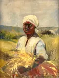 Negra by Benedito José Tobias, óleo sobre tela colado em eucatex, offered Nov 2023