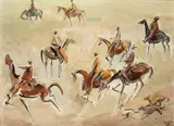 Carybé, Vaqueiros, 1969, óleo sobre tela