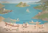 Fulvio Pennacchi, Paisagem com Pescadores, 1979, óleo sobre tela