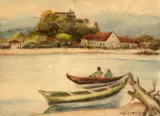 Anita Malfatti, Rio Itanhaém - (com Hotel Pollastrini e igreja)