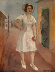 Mulher by Francisco Rebolo, 1942, óleo sobre tela, offered Nov 2023
