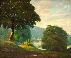 Paisagem by Clodomiro Amazonas, óleo sobre tela, offered Nov 2023