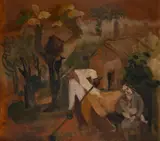 Alfredo Rizzotti, Paisagem com Figuras, 1944, óleo sobre placa