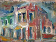Esquina Pari by Antonio Helio Cabral, 1978, óleo sobre tela, offered Nov 2023