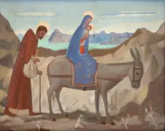 Fuga Para o Egito by Fulvio Pennacchi, 1980, óleo sobre madeira, offered Nov 2023