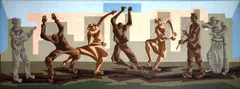 Capoeira by Clóvis Graciano, óleo sobre tela, offered Nov 2023