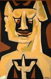 Mário Cravo, Exú (Série Cabeças), 1992, óleo sobre placa