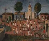 Fulvio Pennacchi, Soltando Balão, 1947, óleo sobre cartão