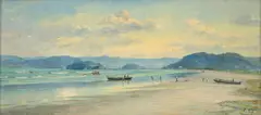 Marinha by Benedito Calixto, óleo sobre madeira, offered Nov 2023