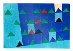 Bandeirinhas Azuis by Alfredo Volpi, serigrafia, offered Oct 2023