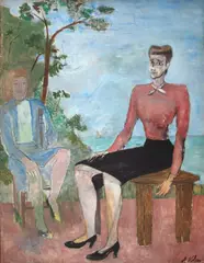 Retrato de Hilde Weber by Alfredo Volpi, 1940, têmpera sobre tela, offered Oct 2023