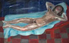 Judite by Alfredo Volpi, 1940, têmpera sobre tela, offered Oct 2023