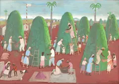 Colheita by Fulvio Pennacchi, óleo sobre placa, offered Oct 2023