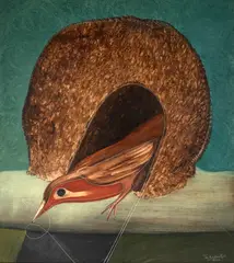 João de Barro - Série Álbum de Figurinhas by Gessiron Alves Franco, 1982, óleo sobre tela, offered Oct 2023