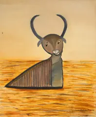 Boi by Nilda Neves, óleo sobre tela, offered Oct 2023