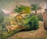 Erich Brill, Por do Sol em Jericho, 1932, óleo sobre cartolina