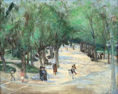 Praça da República by Renée Lefèvre, 1940, óleo sobre tela, offered Oct 2023