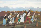 Fulvio Pennacchi, Os Caminhantes, 1986, óleo sobre duratex