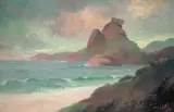 Francisco Coculilo, Pedra da Gávea - Rio de Janeiro, 1927, óleo sobre tela colada em cartão